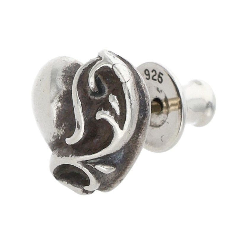 Chrome Hearts Stud Heart Silver Earrings