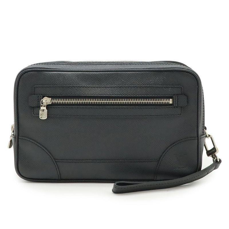 Louis Vuitton Taiga Pavel Second Bag Clutch Leather Ardoise Black Silver