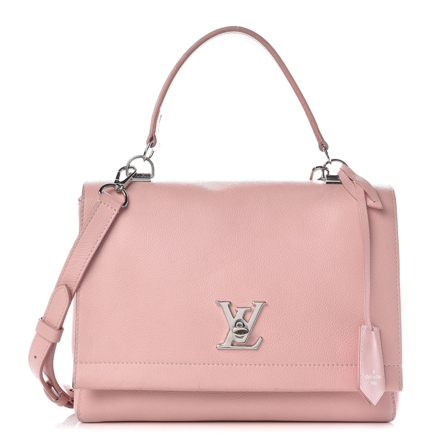 Louis Vuitton Soft Calfskin Lockme Top Handle Rose Ballerine Pink Bag
