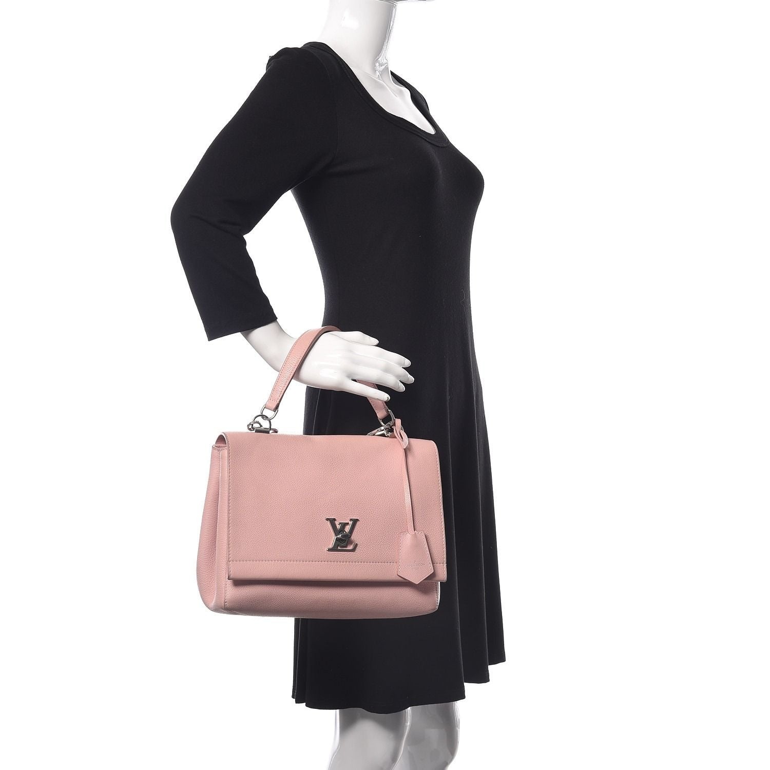 Louis Vuitton Soft Calfskin Lockme Top Handle Rose Ballerine Pink Bag