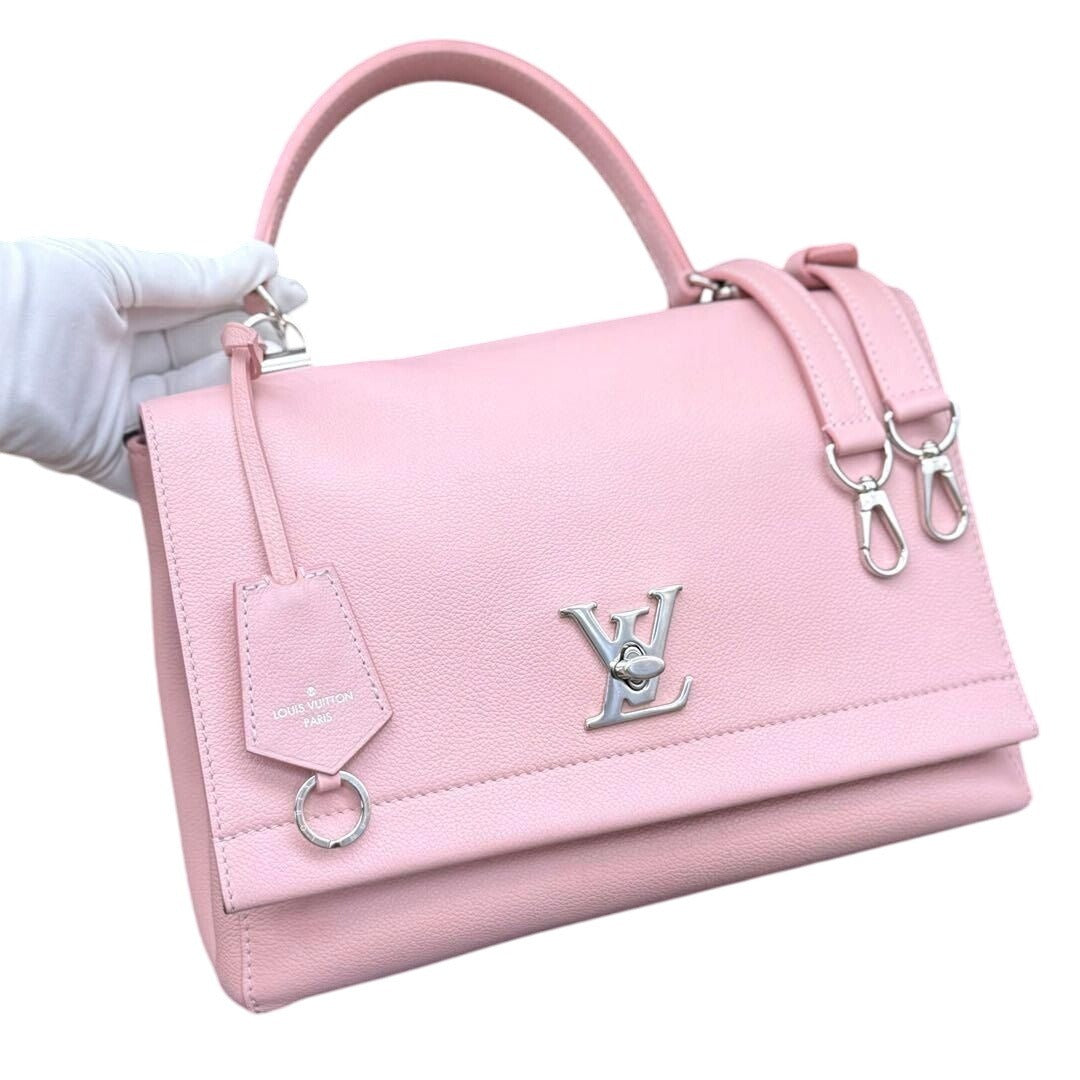 Louis Vuitton Soft Calfskin Lockme Top Handle Rose Ballerine Pink Bag