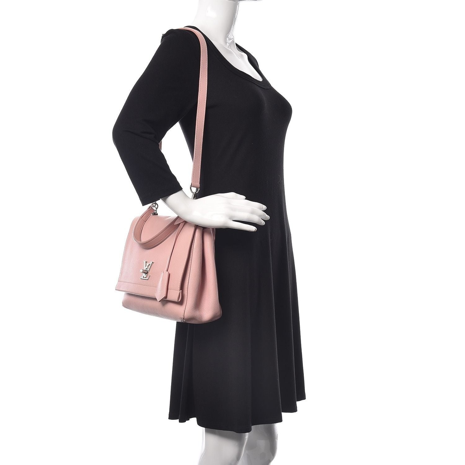 Louis Vuitton Soft Calfskin Lockme Top Handle Rose Ballerine Pink Bag
