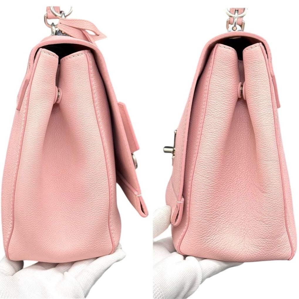 Louis Vuitton Soft Calfskin Lockme Top Handle Rose Ballerine Pink Bag