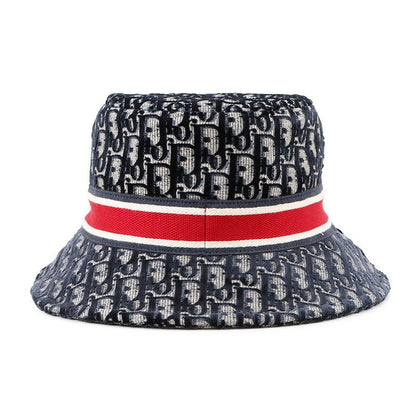 Dior Hat Oblique Trotter Velour 58 Hat Navy Red