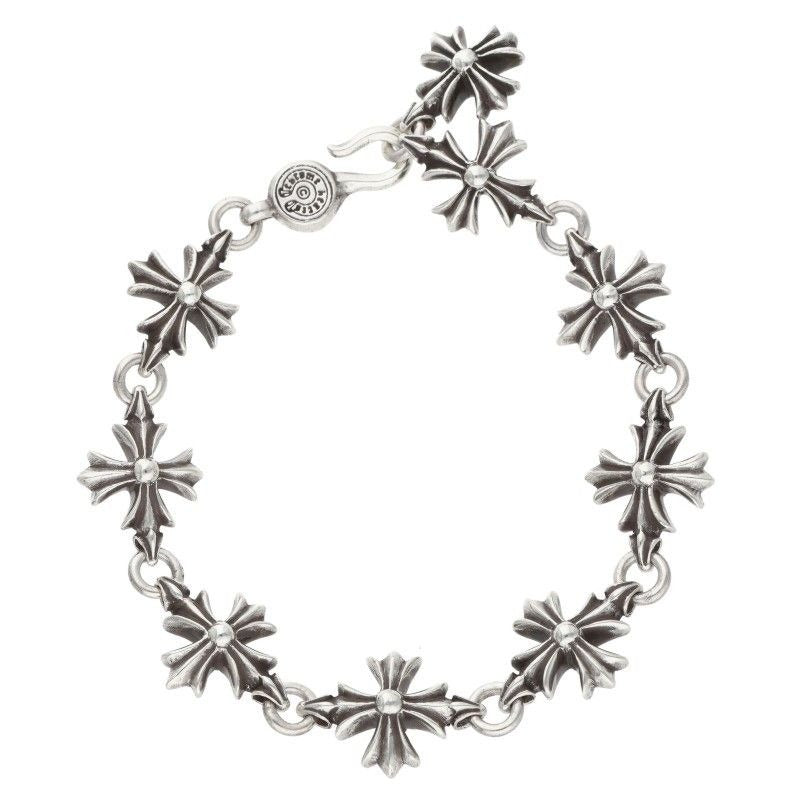 Chrome Hearts CO CH Plus Cutout Silver Bracelet