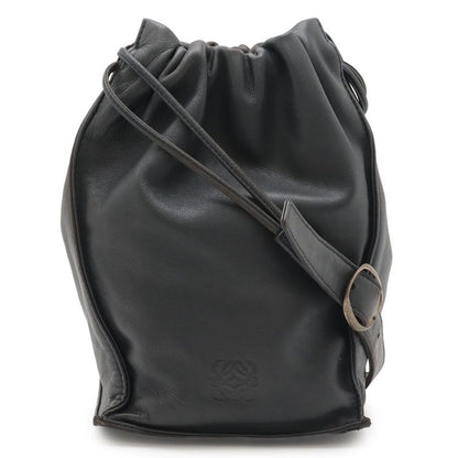 Loewe Anagram Pochette Shoulder Bag Draw String One Leather Dark Navy
