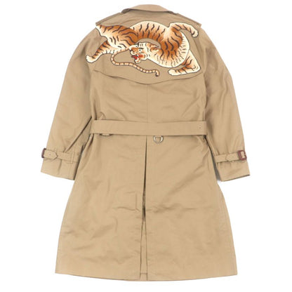Gucci 452368 Back Taiga Embroidery 100% Silk Lining Logo Buttons Trench Coat