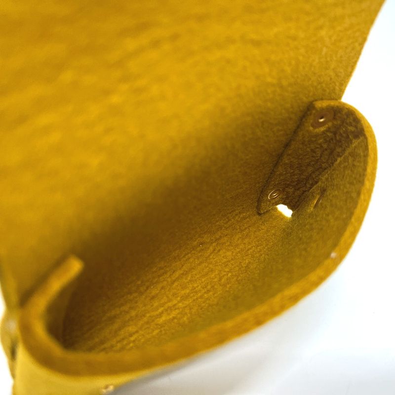 Hermes Accessory Pouch Etui Cult GM Playing Cards Case Felt Mustard Brown