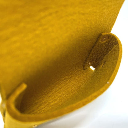 Hermes Accessory Pouch Etui Cult GM Playing Cards Case Felt Mustard Brown