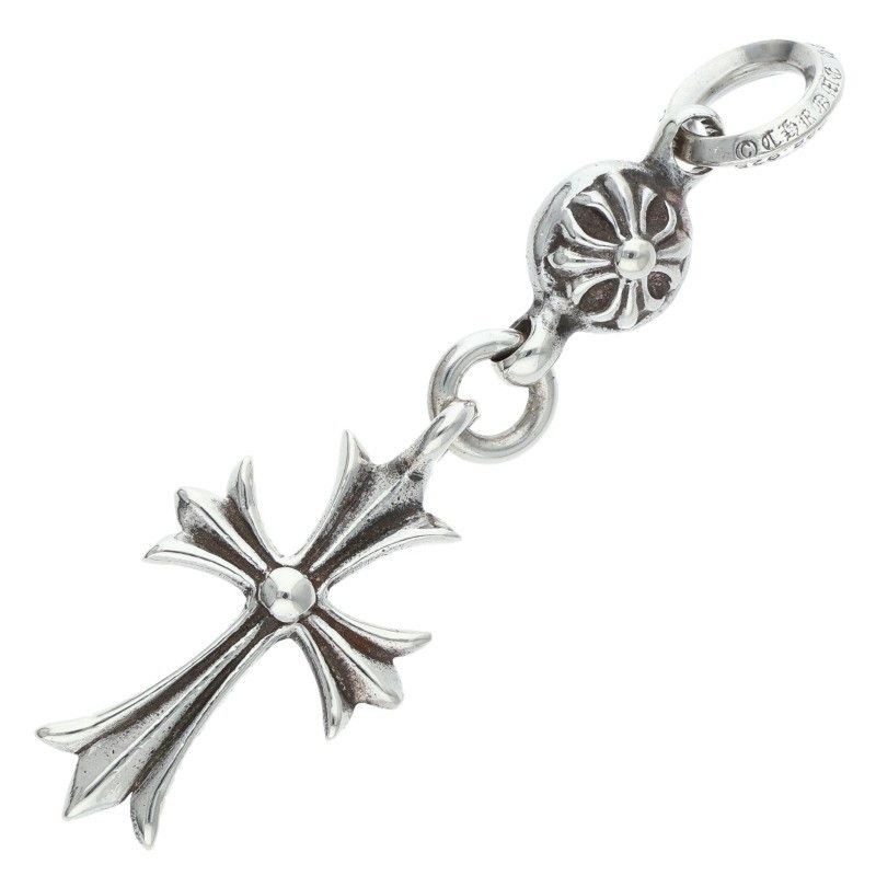 Chrome Hearts Tny CH Crs 1 Ball Tiny Ch Cross Charm Silver Necklace Top