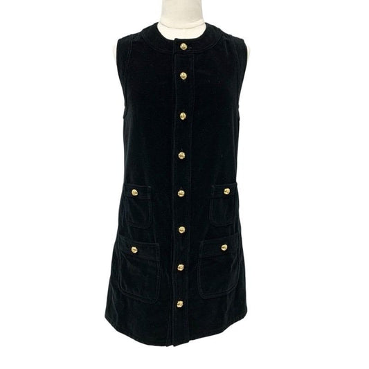 Celine Dress Cotton Black Gold Triomphe Velor