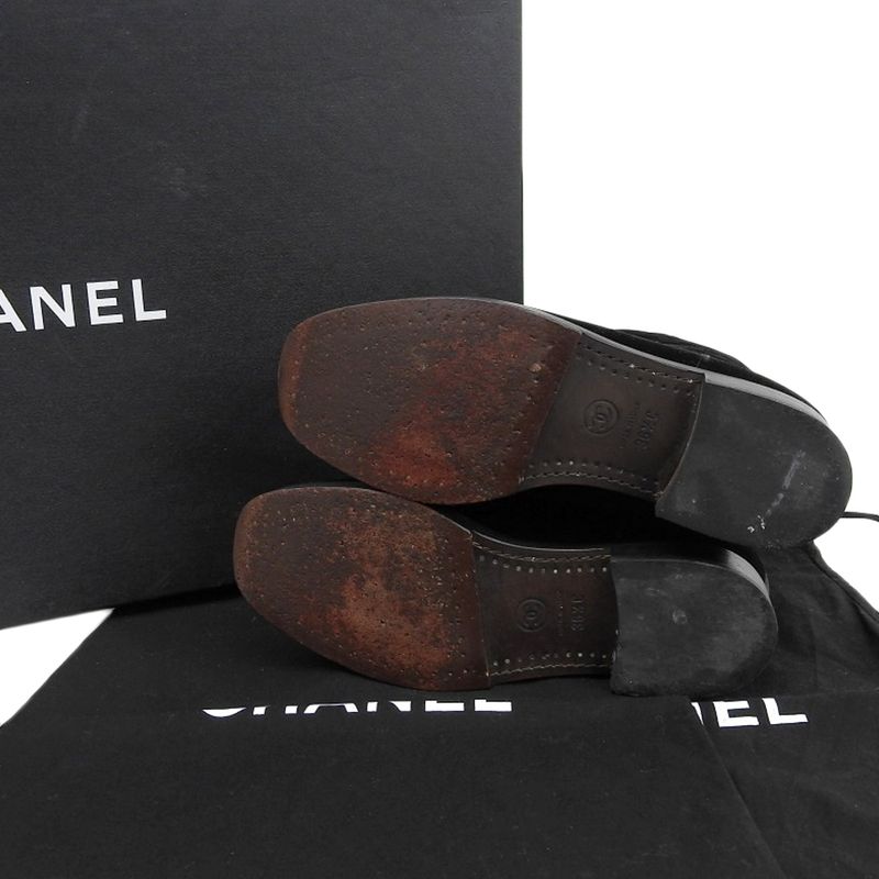 Chanel Deca Coco Mark Velvet Long Boots 36.5 23-23.5cm (9.25in) Pecos Boots