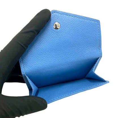 Louis Vuitton Box Portefeuille Lock Mini Leather Trifold Wallet Blue — view 10