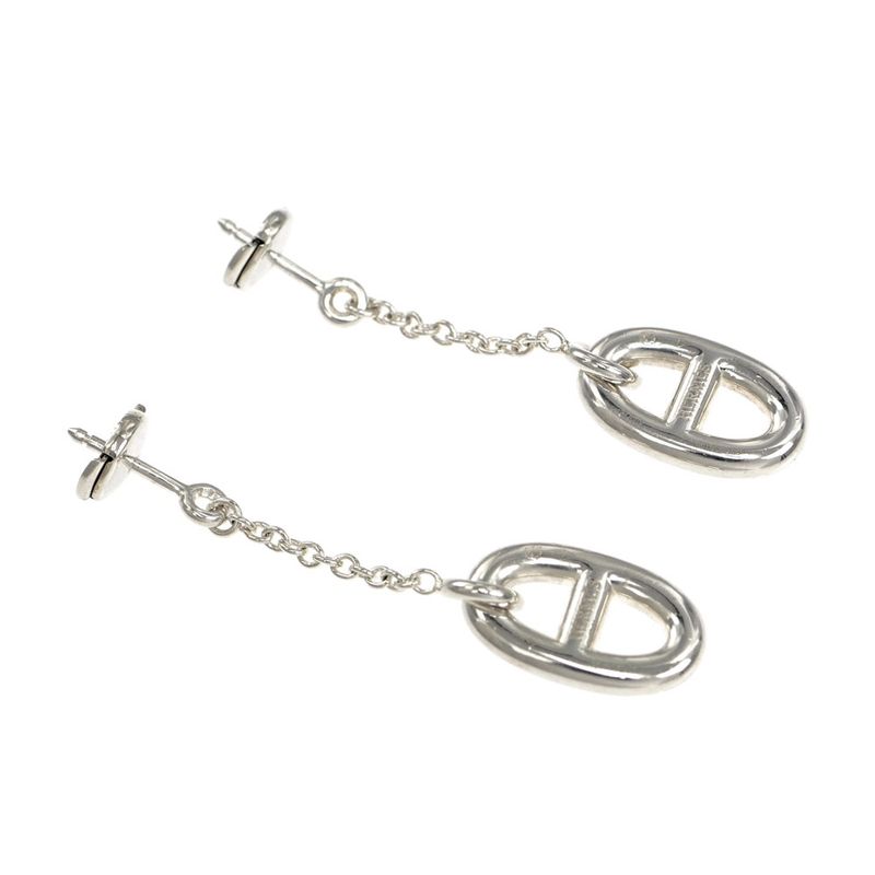 Hermes Chaine D'ancre Earrings Farande Ag925 Silver Jewelry Accessories