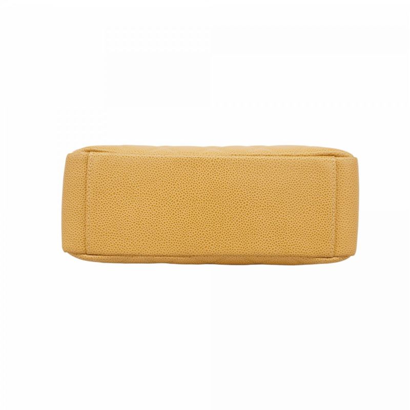 Chanel Shoulder Bag Matelasse Caviar Skin Beige Gold Hardware Women