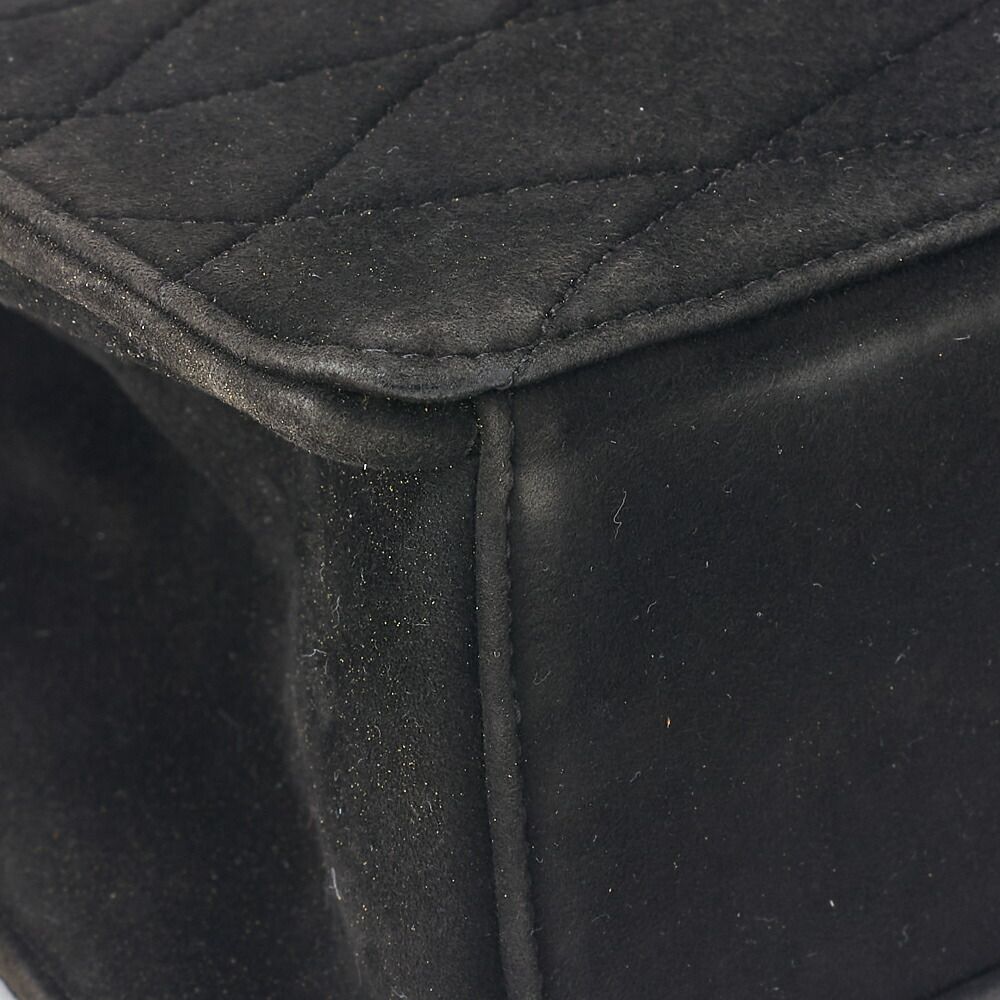 Chanel Shoulder Bag Tote Bag Round Flap Turnlock Chain Shoulder Suede Black