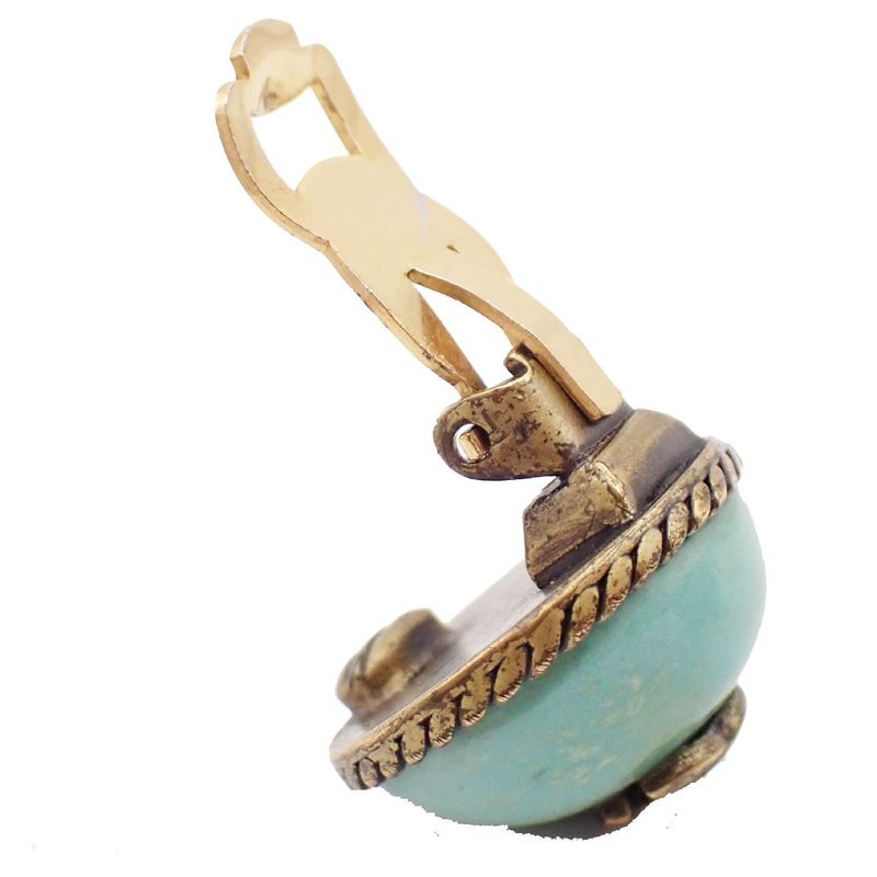 Chanel Earring CC Logo Emerald Green 34ka602