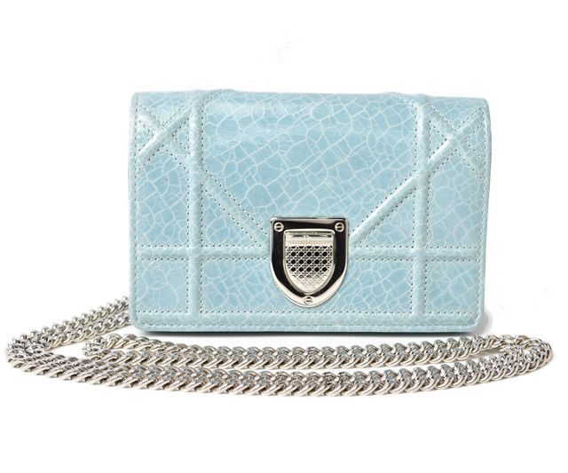 Christian Dior Chain Pouch Chain Mini Wallet Patent Leather