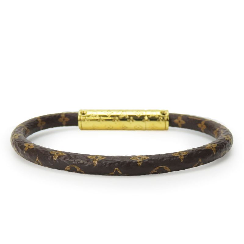 Louis Vuitton Bracelet - LV Confidential M8274f Monogram Metal Brown Gold