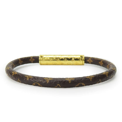 Louis Vuitton Bracelet - LV Confidential M8274f Monogram Metal Brown Gold