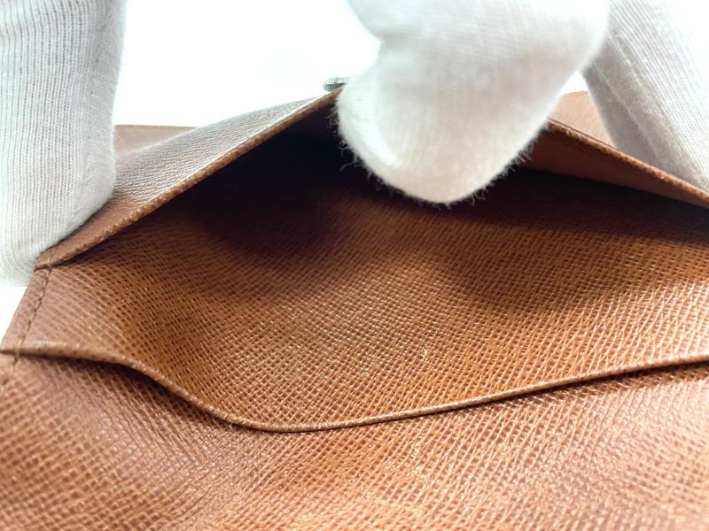 Louis Vuitton Monogram Porte Papier Zip Snap Closure Fold Wallet M61207 Brown