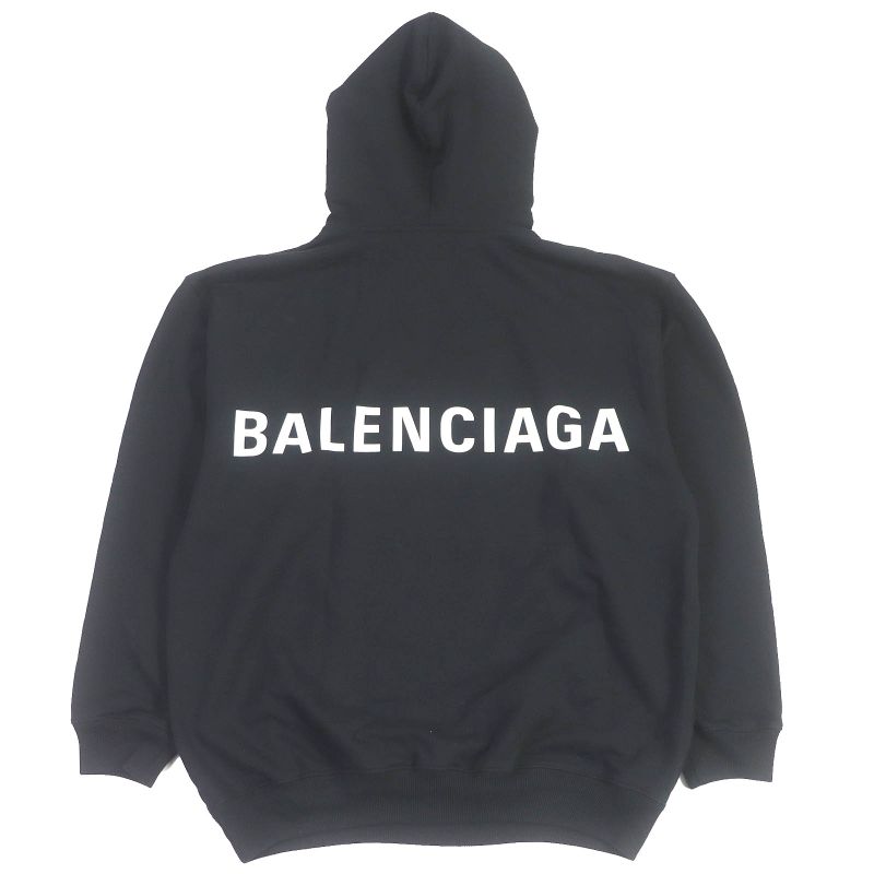 Balenciaga 2018 508184 100% Cotton Back Logo Print Oversized Pullover Hoodie
