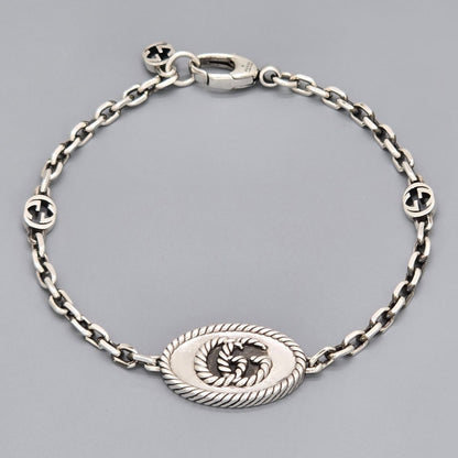 Gucci GG Marmont Bracelet 18 Interlocking Charm Star Ring Silver Oxidized