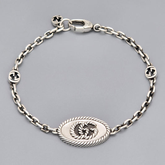 Gucci GG Marmont Bracelet 18 Interlocking Charm Star Ring Silver Oxidized