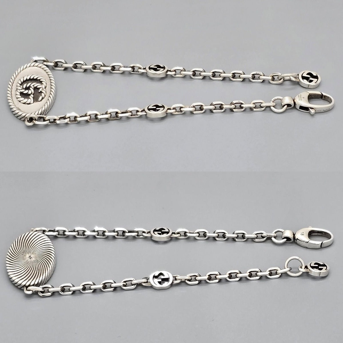 Gucci GG Marmont Bracelet 18 Interlocking Charm Star Ring Silver Oxidized — view 4