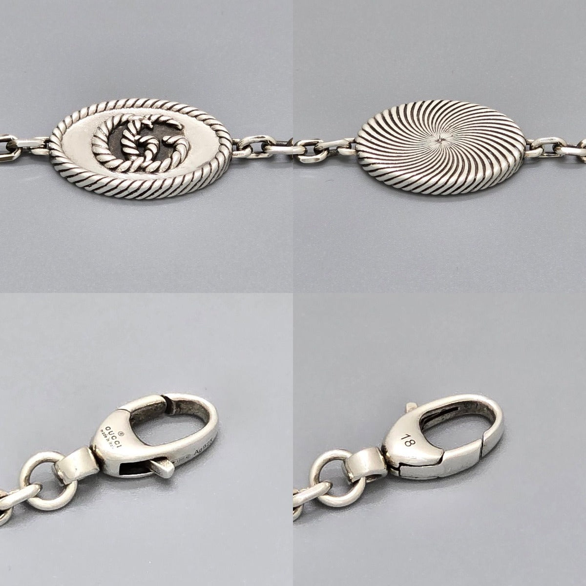 Gucci GG Marmont Bracelet 18 Interlocking Charm Star Ring Silver Oxidized — view 6