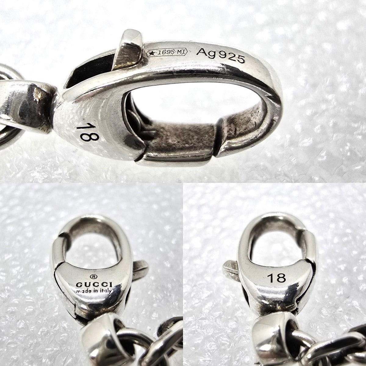 Gucci GG Marmont Bracelet 18 Interlocking Charm Star Ring Silver Oxidized — view 7