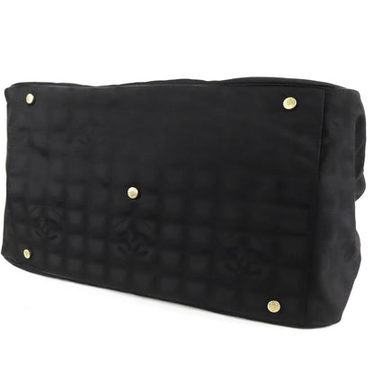 Chanel New Travel Line Boston Bag Black Gold Nylon Leather — view 3