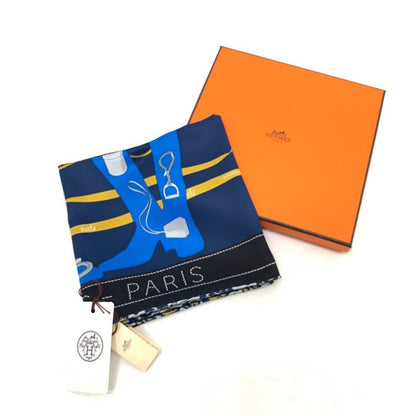 Hermes Carre 70 Monsieur ET Madame Monsieur & Madame Navy Scarf