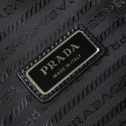 Prada Triangle Logo Leather Shoulder Bag Black Recommended — view 11