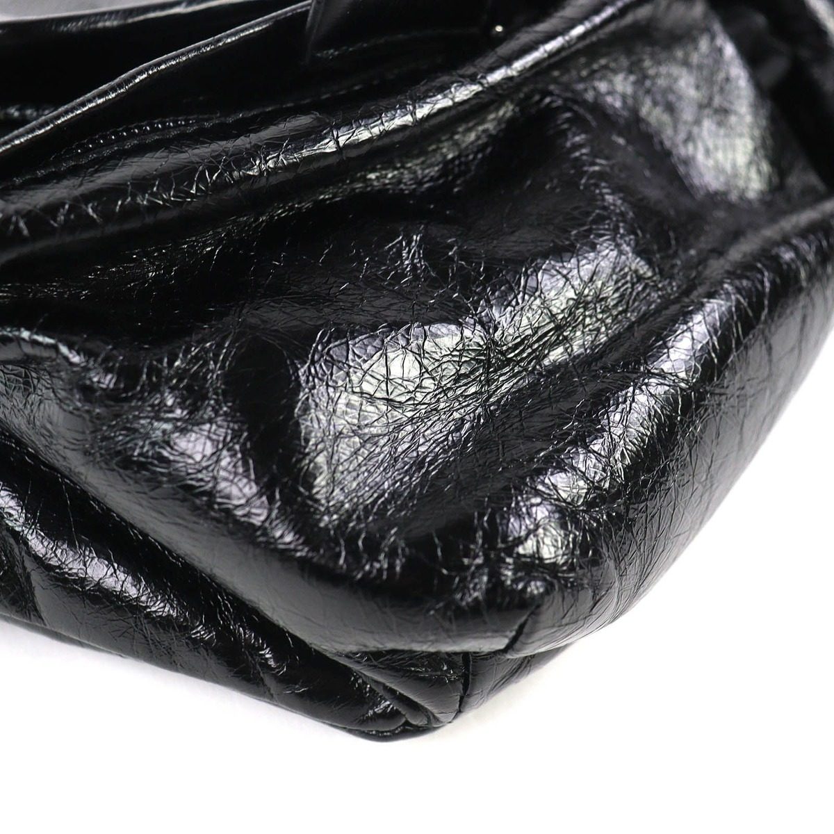 Prada Triangle Logo Leather Shoulder Bag Black Recommended — view 6