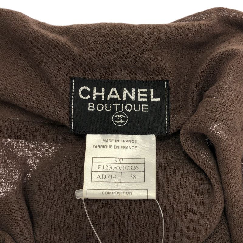 Chanel 1999aw Sleeveless Maxi Dress P12708v07326 Brown 38