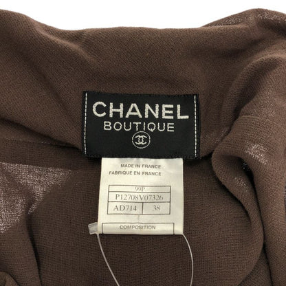 Chanel 1999aw Sleeveless Maxi Dress P12708v07326 Brown 38