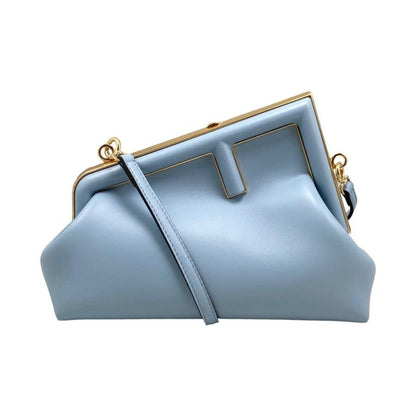 Fendi Shoulder Bag First Small Bag 8bp129 ABVE F1993 Blue Gold Hardware Fendi