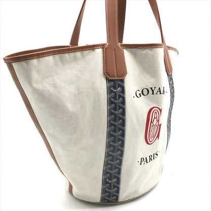 Goyard Bella la Reversible Tote Canvas Leather Navy Brown Natural