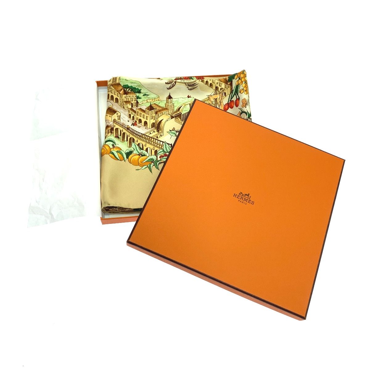Hermes Silk Scarf Carre90 Au Pays de Cocagne "in Paradise"