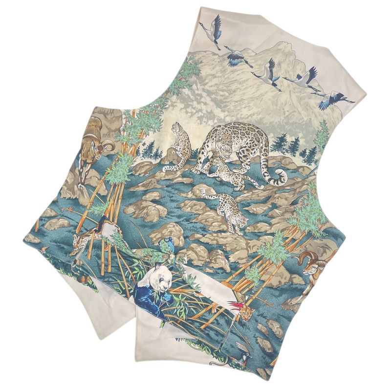 Hermes Vest Sichuan Silk Multicolor 48 Mens