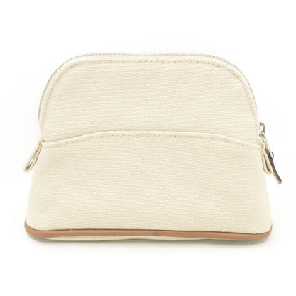 Hermes Bolide Pouch Mini Pouch Bag Canvas Leather Beige Brown Svhardware
