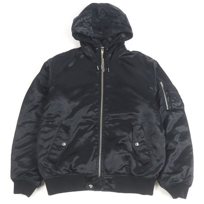 Celine 22AW 2w749048s Back Logo Print Hooded Bomber Jacket Blouson Black 50