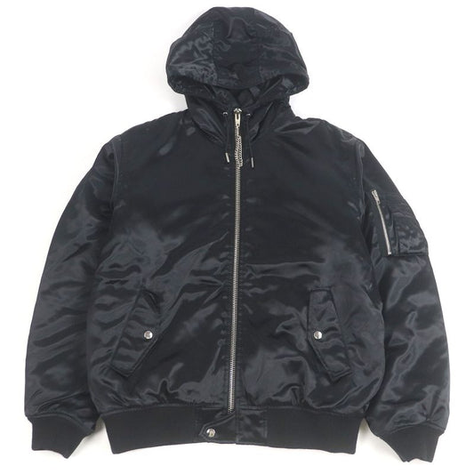 Celine 22AW 2w749048s Back Logo Print Hooded Bomber Jacket Blouson Black 50