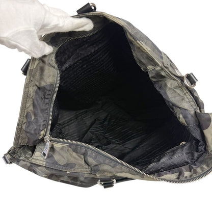 Prada 2-Way Tote Shoulder Bag Dragon Sword Camouflage Pattern — view 11