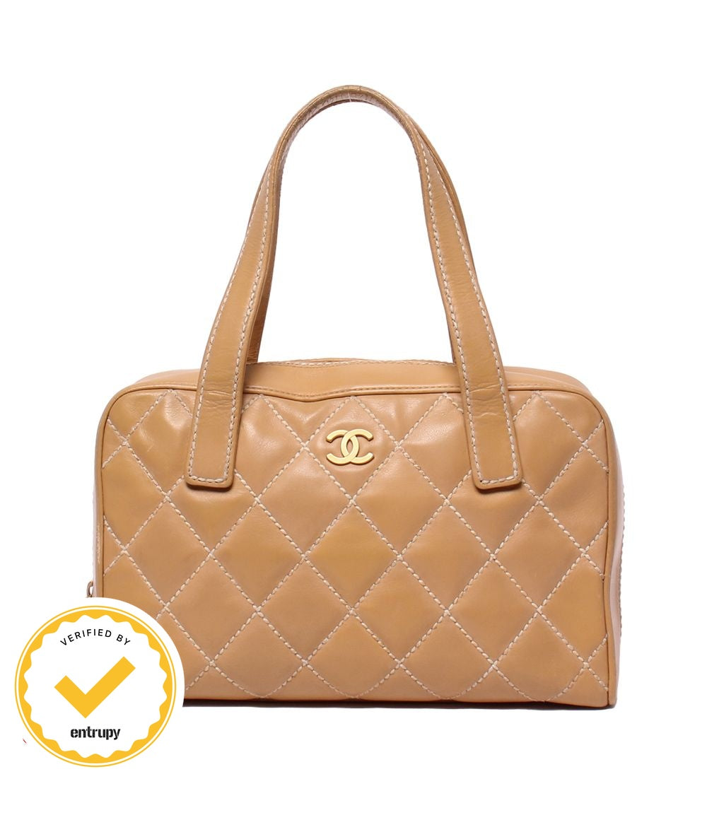 Chanel Handbag Gold Wild Stitch