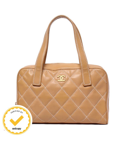 Chanel Handbag Gold Wild Stitch
