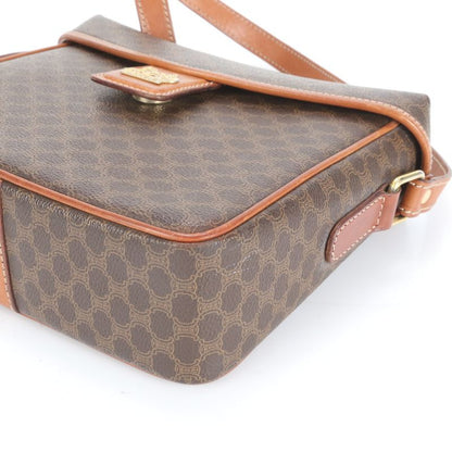 Vintage Celine Macadam Leather Shoulder Bag Crossbody Brown Tote Women's RRE