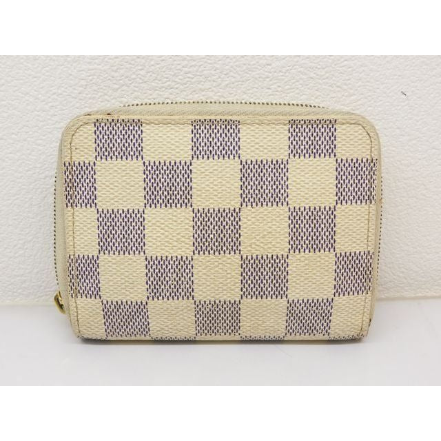 Louis Vuitton Coin Case Sn1018 Zippy Purse Damier Azur White — view 2