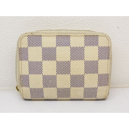 Louis Vuitton Coin Case Sn1018 Zippy Purse Damier Azur White — view 2